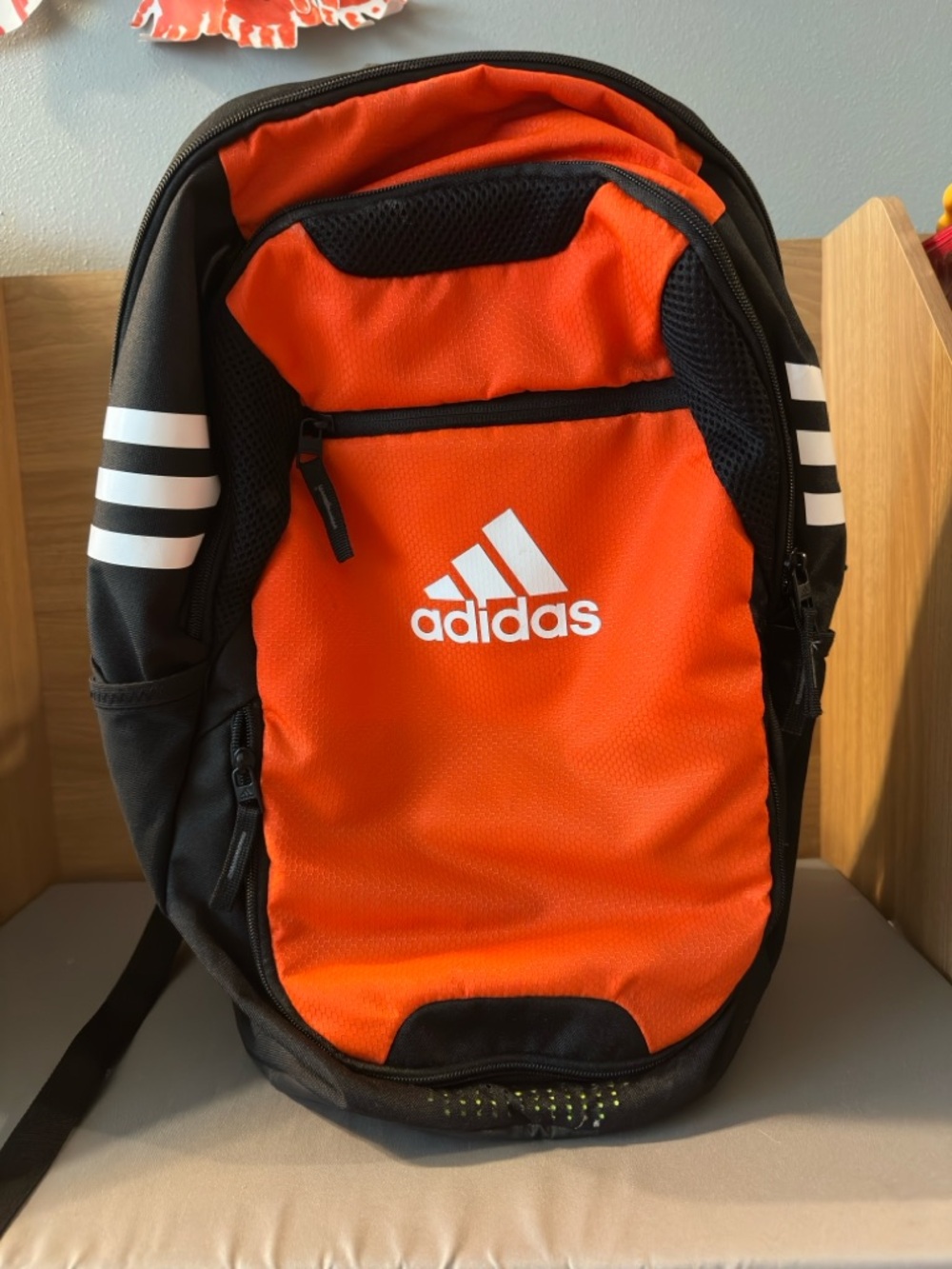 adidas Orange and Black Athletic Backpack